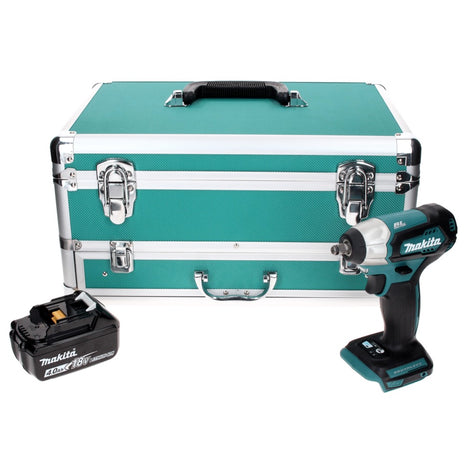 Makita DTW 180 M1TX Visseuse à chocs sans fil 18 V 180 Nm 3/8" Brushless + 1x Batterie 4.0 Ah + Jeu de mèches 70 pièces + Mallette TX - sans chargeur