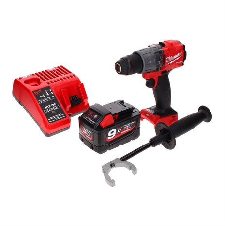 Milwaukee M18 ONEPD2-901C Akku Schlagbohrschrauber 18 V 135 Nm Brushless One Key Bluetooth + 1x Akku 9,0 Ah + Ladegerät