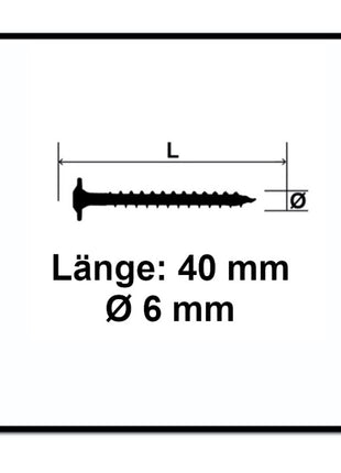 Tornillo cabeza placa SPAX HI.FORCE 6,0 x 40 mm 200 piezas (0251010600405) Torx T-Star Plus T30 rosca completa Wirox 4Cut