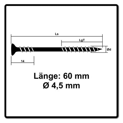 SPAX Facade Screw 4.5x50mm - Stainless Steel A2 - Fixing Thread - Raised Countersunk Head- T-STAR Plus Torx T20 - CUT 100 pcs. (25470004505022)