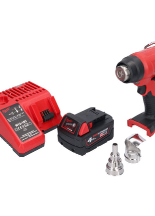 Milwaukee M18 BHG-401 akumulatorowy pistolet na gorące powietrze 18 V 470 °C + 1x akumulator 4,0 Ah + ładowarka