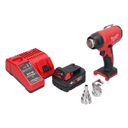 Pistola ad aria calda a batteria Milwaukee M18 BHG-401 18 V 470 °C + 1x batteria ricaricabile 4,0 Ah + caricatore