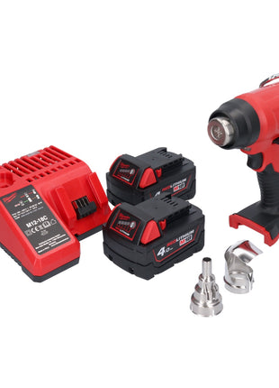 Soplador de aire caliente a batería Milwaukee M18 BHG-402 18 V 470 °C + 2x baterías 4,0 Ah + cargador