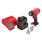 Soplador de aire caliente a batería Milwaukee M18 BHG-402 18 V 470 °C + 2x baterías 4,0 Ah + cargador