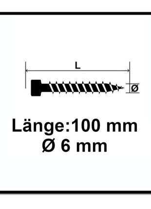 SPAX IN.FORCE Schraube 6,0 x 100 mm 100 Stk. ( 1211010601005 ) Torx T-STAR Plus T30 Vollgewinde Zylinderkopf WIROX 4CUT Bohrspitze