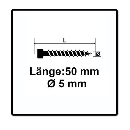 Tornillos para terraza SPAX 5,0 x 50 mm acero inoxidable A2 500 piezas (0537000500505) rosca de fijación culata Torx T-STAR Plus T25 Cut