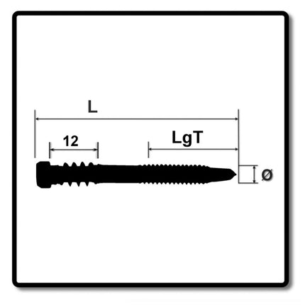 Tornillo para terraza SPAX aluminio 5,0 x 51 mm 100 piezas Acero inoxidable A2 (0557000500513) rosca de fijación culata Torx T-STAR Plus T25.