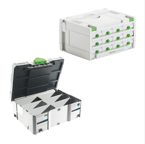 Festool Sortainer Set SYS 3-SORT/12 ( 491986 ) Sortiment Koffer + Systainer T-LOC SORT-SYS 2 TL Domino ( 498889 ) - Toolbrothers