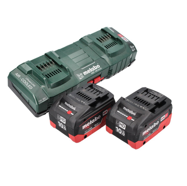 Metabo 18 V basic set 2x battery pack 10.0 Ah LIHD + ASC 145 DUO double charger CAS System