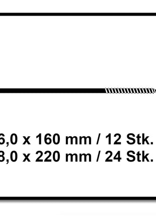 SPAX Juego de 2 tornillos para tienda de campaña, 6 x 160 mm y 8 x 220 mm WIROX (2x 4000009100019)