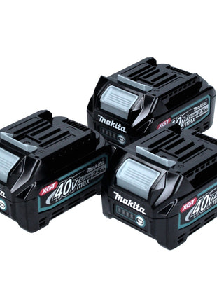 Juego de baterías Makita de 40 V con 3x BL 4025 2,5 Ah (3x 191B36-3) XGT Li-Ion clase de protección IP64 con pantalla LED