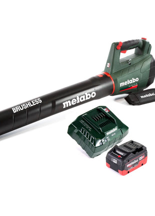 Soplador de hojas a batería Metabo LB 18 LTX BL 18 V sin escobillas + 1x batería 5,5 Ah + cargador