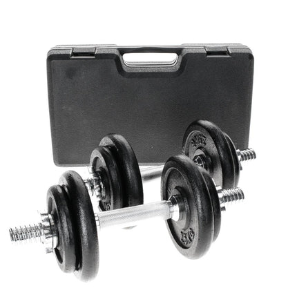 Surenkamas Svarmuo Juego de 2 mancuernas de 10 kg (YLDS09) 2 barras de mancuernas + 4 pesas de 2,5 kg + 4 mancuernas de hierro fundido de 1,25 kg