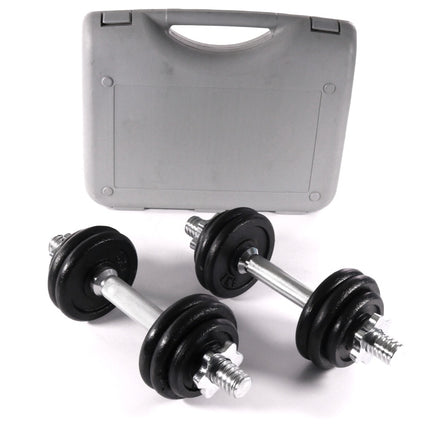 Ensemble d'haltères (YLDS 12) - 2x Barre d'haltères + 4x Poids de 0,5 kg + 8x Poids de 1,0 kg + Serrure en étoile