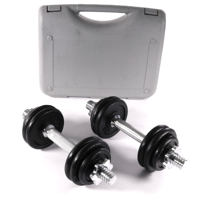 Set di manubri  ( YLDS 12 ) 2x Manubri + 4x Pesi 0,5 Kg + 8x Pesi 1,0 Kg + Chiusura a stella