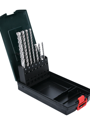 Martillo combinado a batería Metabo KHA 18 LTX 18 V 2,2 J SDS Plus + 1x batería 5,5 Ah + cargador + juego de brocas para piedra P4P SDS plus de 7 piezas + metaBOX