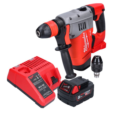 Martillo combinado a batería Milwaukee M18 CHPX-501 18 V 4.0 J SDS Plus Brushless + 1x batería 5.0 Ah + cargador