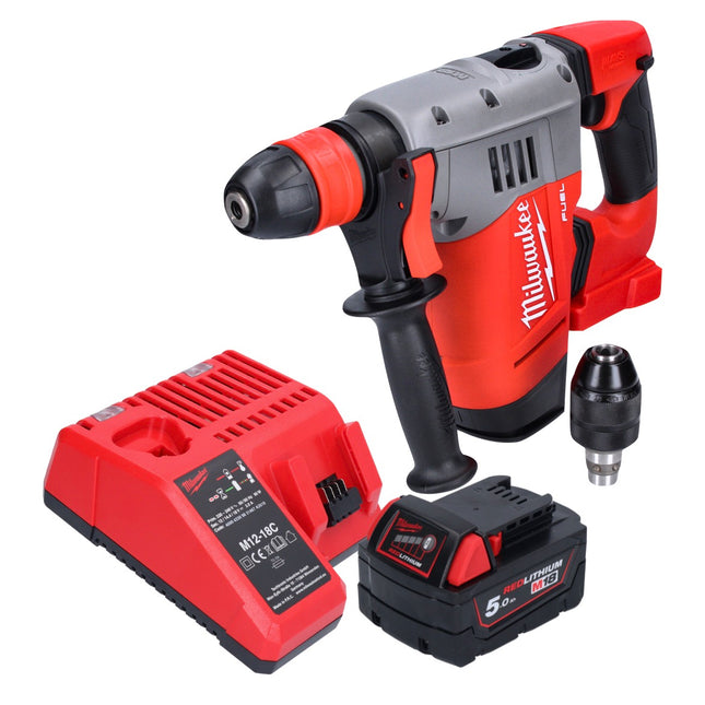 Martillo combinado a batería Milwaukee M18 CHPX-501 18 V 4.0 J SDS Plus Brushless + 1x batería 5.0 Ah + cargador