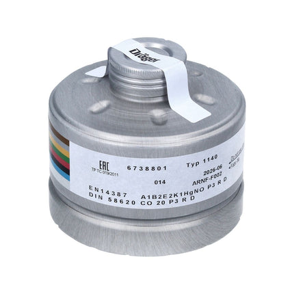 Dräger X-plore Rd40 Filtro per respiratori 4x A1B2E2K1 Hg CO NO-P3 RD ( 4x 6738801 ) EN148-1 per maschere X-plore 6000 / X-plore 4000