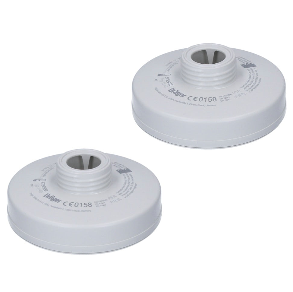 Juego de filtros de partículas Dräger Rd40 2x P3 R (2x 6738932) para máscaras completas X-plore 6000 y medias máscaras X-plore 4000
