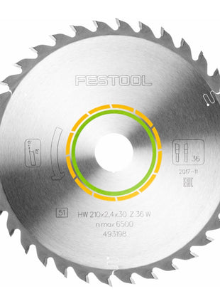 Festool Universal Sägeblatt W36 210 x 2,4 x 30 mm ( 493198 ) für Tauchsäge TS 75 - Toolbrothers