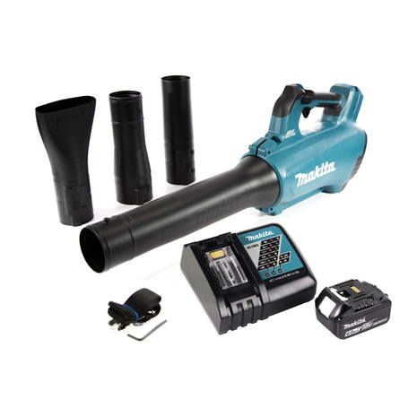 Soplador a batería Makita DUB 184 RG1 18 V sin escobillas + 1x batería 6,0 Ah + cargador