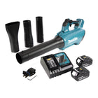 Soplador a batería Makita DUB 184 RG 18 V sin escobillas + 2x baterías 6,0 Ah + cargador