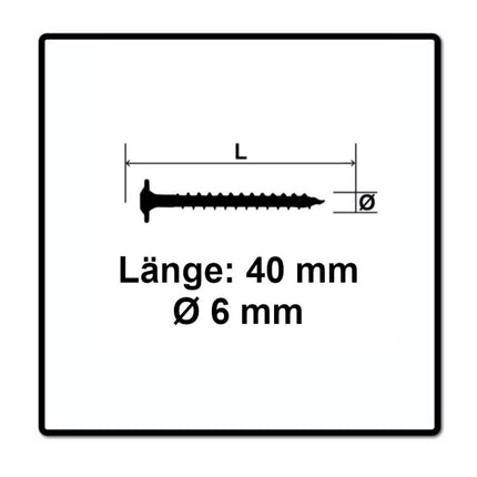 SPAX HI.FORCE Washer Head Screw 6.0 x 40mm - Partial Thread - Torx T-Star Plus T30 - Wirox - 4Cut - 400 pcs. (2x 0251010600405)