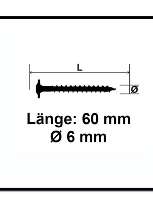 Tornillo cabeza placa SPAX HI.FORCE 6,0 x 60 mm 400 piezas (2x 0251010600605) Torx T-Star Plus T30 rosca completa Wirox 4Cut