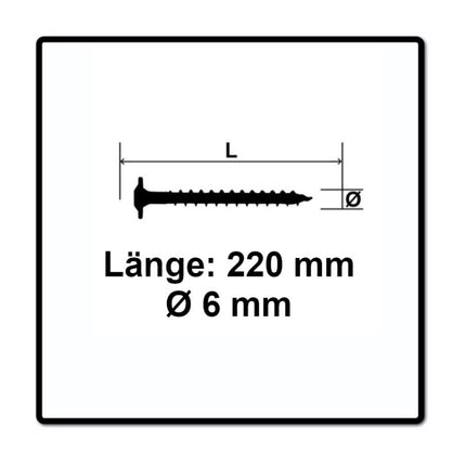 Tornillo con cabeza de placa SPAX HI.FORCE 6,0 x 220 mm 100 piezas (2x 0251010602205) Torx T-Star Plus T30 rosca parcial Wirox 4Cut