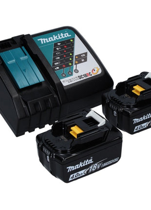 Cortacésped a batería Makita DLM 432 RM2 36 V (2x 18 V) 43 cm sin escobillas + 2x batería 4,0 Ah + cargador