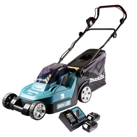 Cortacésped a batería Makita DLM 382 RF2 36 V (2x 18 V) 38 cm 40 l + 2x batería 3,0 Ah + cargador