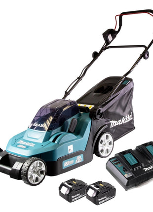 Cortacésped a batería Makita DLM 382 PM2 36 V (2x 18 V) 38 cm 40 l + 2x batería 4,0 Ah + cargador doble