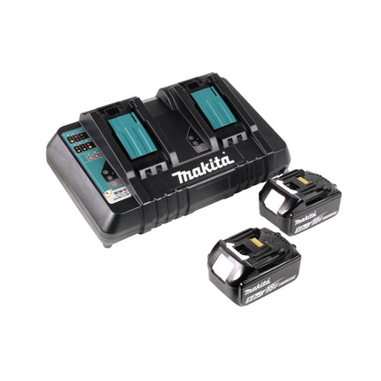 Makita DLM 382 PT2 cordless lawn mower 36 V ( 2x 18 V ) 38 cm 40 l + 2x battery 5.0 Ah + double charger