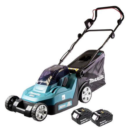 Cortacésped a batería Makita DLM 382 G2 36 V (2x 18 V) 38 cm 40 l + 2x batería 6,0 Ah - sin cargador