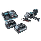 Makita GA 005 GM2 Meuleuse d'angle sans fil 40 V max 125 mm Brushless XGT + 2x Batteries 4.0 Ah + Chargeur