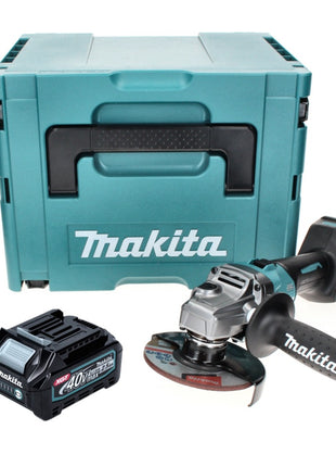 Amoladora angular a batería Makita GA 005 GD101 40 V máx. 125 mm sin escobillas XGT + 1x batería 2,5 Ah + Makpac - sin cargador