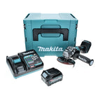 Amoladora angular a batería Makita GA 005 GD101 40 V máx. 125 mm sin escobillas XGT + 1x batería 2,5 Ah + cargador + Makpac