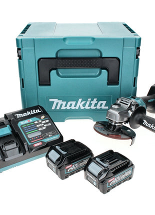 Amoladora angular a batería Makita GA 005 GD201 40 V máx. 125 mm sin escobillas XGT + 2x batería 2,5 Ah + cargador + Makpac