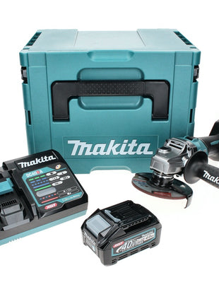 Amoladora angular a batería Makita GA 005 GM101 40 V máx. 125 mm sin escobillas XGT + 1x batería 4,0 Ah + cargador + Makpac