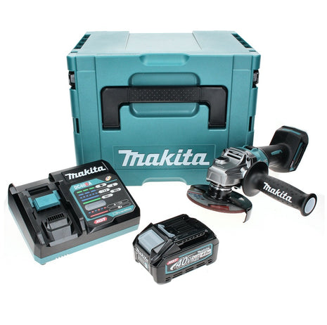 Amoladora angular a batería Makita GA 005 GM101 40 V máx. 125 mm sin escobillas XGT + 1x batería 4,0 Ah + cargador + Makpac