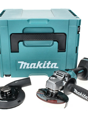 Amoladora angular a batería Makita GA 005 GZ01 40 V máx. 125 mm sin escobillas XGT + campana de aspiración + Makpac - sin batería, sin cargador