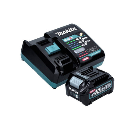 Amoladora angular a batería Makita GA 005 GD101 40 V máx. 125 mm sin escobillas XGT + 1x batería 2,5 Ah + cargador + campana de aspiración + Makpac