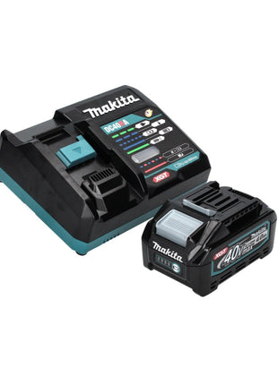 Amoladora angular a batería Makita GA 005 GM101 40 V máx. 125 mm Brushless XGT + 1x batería 4,0 Ah + cargador + campana de aspiración + Makpac