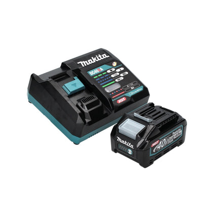 Amoladora angular a batería Makita GA 005 GM101 40 V máx. 125 mm Brushless XGT + 1x batería 4,0 Ah + cargador + campana de aspiración + Makpac