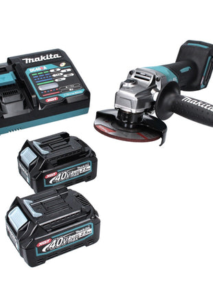 Amoladora angular a batería Makita GA 013 GD2 40 V máx. 125 mm sin escobillas XGT + 2 baterías 2,5 Ah + cargador