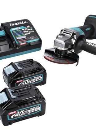 Makita GA 013 GM2 Akku Winkelschleifer 40 V max. 125 mm Brushless  XGT + 2x Akku 4,0 Ah + Ladegerät