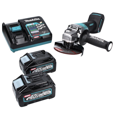 Makita GA 013 GM2 Meuleuse d'angle sans fil 40 V max. 125 mm  XGT + 2x Batteries 4,0 Ah + Chargeur