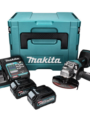 Amoladora angular a batería Makita GA 013 GD201 40 V máx. 125 mm sin escobillas XGT + 2x batería 2,5 Ah + cargador + Makpac