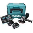 Amoladora angular a batería Makita GA 013 GD201 40 V máx. 125 mm sin escobillas XGT + 2x batería 2,5 Ah + cargador + Makpac